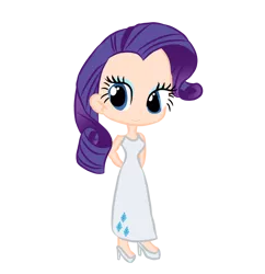 Size: 1486x1538 | Tagged: safe, derpibooru import, rarity, human, clothes, cutie mark, cutie mark on clothes, dress, eyeshadow, female, high heels, humanized, image, long dress, makeup, png, shoes, solo