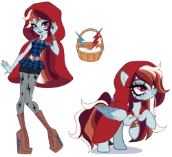 Size: 3300x3010 | Tagged: safe, artist:gihhbloonde, derpibooru import, oc, unofficial characters only, pegasus, pony, equestria girls, boots, clothes, female, hood, image, mare, png, shoes, simple background, solo, transparent background