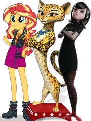 Size: 1512x2016 | Tagged: safe, artist:cutler1228, derpibooru import, edit, edited screencap, screencap, sunset shimmer, anthro, human, octopus, equestria girls, equestria girls series, spoiler:eqg series (season 2), 1000 hours in ms paint, 1000 years in photoshop, boots, clothes, g4, gia, high heel boots, hotel transylvania, image, jacket, karate, madagascar (dreamworks), mavis, png, reference, running, shirt, shoes, skirt