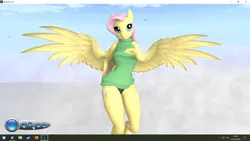 Size: 1920x1080 | Tagged: suggestive, artist:yosegaman, derpibooru import, fluttershy, anthro, backless, clothes, furry, image, open-back sweater, png, second life, sleeveless, sleeveless sweater, solo, sweater, video at source, video in description, virgin killer sweater