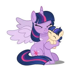 Size: 1448x1360 | Tagged: safe, artist:moonnight-mary, derpibooru import, twilight sparkle, twilight sparkle (alicorn), oc, oc:starglow sentry, alicorn, pony, unicorn, baby, baby pony, female, image, mother and child, mother and daughter, offspring, parent:flash sentry, parent:twilight sparkle, parents:flashlight, png, simple background, transparent background