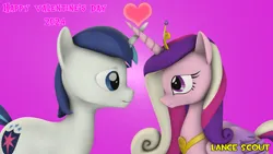 Size: 1920x1080 | Tagged: safe, artist:lancescout, derpibooru import, princess cadance, shining armor, alicorn, pony, unicorn, 3d, canon ship, duo, duo male and female, female, floating heart, g4, happy valentines day, heart, image, male, png, ship:shiningcadance, shipping, source filmmaker, straight, true love, watermark