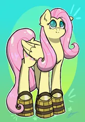 Size: 700x1000 | Tagged: safe, artist:aj flame ss6, derpibooru import, fluttershy, pegasus, pony, bucket, cute, female, g4, image, mare, png, simple background