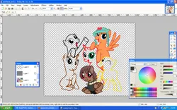 Size: 1280x800 | Tagged: safe, artist:aisuroma, derpibooru import, oc, oc:aisuroma, unofficial characters only, pegasus, pony, image, mane six opening poses, microsoft windows, paint.net, png, windows, windows xp