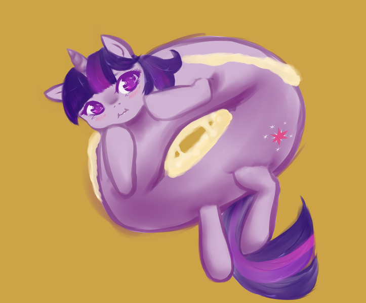 Size: 1947x1616 | Tagged: safe, artist:aisuroma, derpibooru import, twilight sparkle, ponified, food pony, original species, pony, unicorn, bagel, blushing, bread, food, image, png, simple background, solo, wavy mouth