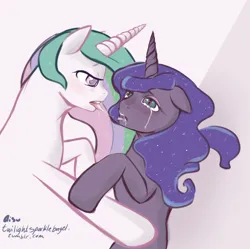 Size: 1280x1275 | Tagged: safe, artist:aisuroma, derpibooru import, princess celestia, princess luna, alicorn, pony, female, image, incest, kissing, lesbian, making out, mare, png, royal sisters, ship:princest, shipping, siblings, sisters, teary eyes, teeth