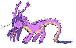 Size: 1415x881 | Tagged: safe, artist:aisuroma, derpibooru import, twilight sparkle, dragon, chinese dragon, dragonified, fire, fire breath, image, png, simple background, solo, species swap, white background