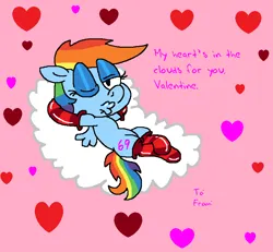 Size: 802x740 | Tagged: safe, artist:dragonboi471, artist:rainbowdashsmailbag, derpibooru import, rainbow dash, pony, heart, holiday, image, png, solo, valentine's day