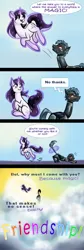 Size: 642x1920 | Tagged: safe, artist:aisuroma, derpibooru import, oc, oc:mage, unofficial characters only, pony, robot, robot pony, unicorn, comic, friendship, image, levitation, magic, png, self-levitation, tail, tail pull, telekinesis