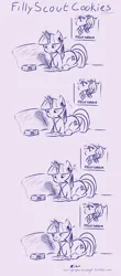 Size: 2331x5319 | Tagged: safe, artist:aisuroma, derpibooru import, twilight sparkle, pony, unicorn, comic, cookie, female, food, headphones, high res, image, lying down, mare, monochrome, png, ponyloaf, prone, quill, solo, unicorn twilight, wavy mouth, writing