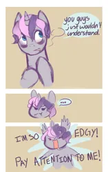 Size: 1204x1920 | Tagged: safe, artist:aisuroma, derpibooru import, oc, oc:digibrony, unofficial characters only, pony, unicorn, angry, cigarette, hilarious in hindsight, image, jpeg, solo, speech bubble