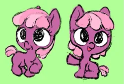 Size: 509x344 | Tagged: safe, artist:sewnshutik, derpibooru import, cheerilee, earth pony, pony, blank flank, female, filly, filly cheerilee, foal, happy, image, png, solo