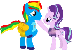 Size: 828x560 | Tagged: safe, artist:rydersimmer, derpibooru import, starlight glimmer, oc, oc:shield wing, alicorn, pony, alicornified, female, g4, image, male, mare, png, race swap, simple background, solo, stallion, starlicorn, transparent background, xk-class end-of-the-world scenario