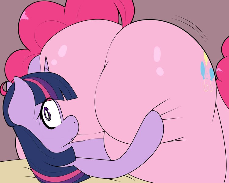 Size: 2500x2000 | Tagged: questionable, artist:blitzyflair, ponerpics import, ponybooru import, pinkie pie, twilight sparkle, pony, butt, butt grab, butt touch, fat, fat ass, female, grope, huge butt, image, jpeg, large butt, lesbian, mare, plump, pudgy pie, shipping, twinkie