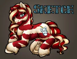 Size: 690x524 | Tagged: safe, artist:clemikou, derpibooru import, oc, oc:sketch (clemikou), unofficial characters only, earth pony, pony, 2011, brown background, female, gradient background, image, jpeg, mare, ponysona, simple background, solo, stripes, unshorn fetlocks