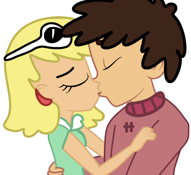 Size: 1050x960 | Tagged: safe, artist:jadeharmony, derpibooru import, human, equestria girls, crossover, gavin (the loud house), image, kissing, leni loud, nickelodeon, png, the loud house