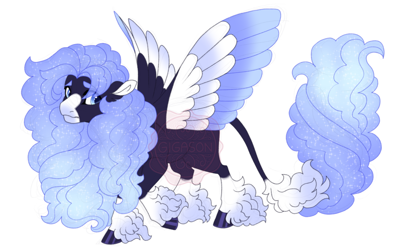 Size: 4300x2700 | Tagged: safe, artist:gigason, derpibooru import, oc, oc:restless night, unofficial characters only, pegasus, pony, colored wings, female, image, mare, multicolored wings, obtrusive watermark, offspring, parent:princess luna, parent:trouble shoes, png, simple background, solo, transparent background, unshorn fetlocks, watermark, wings