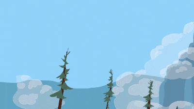Size: 400x225 | Tagged: safe, artist:rivershine, derpibooru import, animated, background, cloud, forest, forest background, g4, gif, image, mountain, mountain range, nature, no pony, parallax scrolling, pine tree, tree