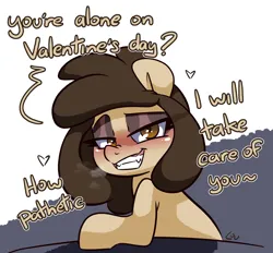 Size: 2368x2200 | Tagged: safe, artist:lou, derpibooru import, oc, oc:louvely, unofficial characters only, pony, holiday, image, looking at you, png, solo, talking to viewer, teeth, valentine's day