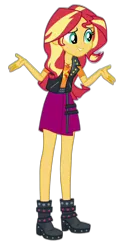 Size: 958x1980 | Tagged: safe, artist:cutler1228, derpibooru import, edit, edited screencap, screencap, sunset shimmer, human, equestria girls, boots, clothes, female, g4, geode of empathy, image, magical geodes, not a vector, png, shirt, shoes, simple background, skirt, solo, transparent background, vest