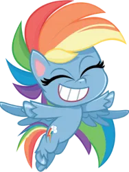 Size: 230x306 | Tagged: safe, derpibooru import, official, rainbow dash, my little pony: pony life, 2d, chibi, eyes closed, flying, happy, image, png, simple background, transparent background