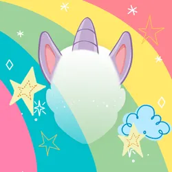 Size: 512x512 | Tagged: safe, derpibooru import, official, unicorn, my little pony: pony life, 2d, cloud, ears, horn, image, mask, png, rainbow, stars