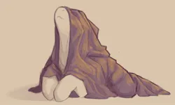 Size: 1241x752 | Tagged: safe, artist:shouldbedrawing, derpibooru import, pony, beige background, blanket, covered eyes, cute, image, jpeg, lying down, monochrome, nose in the air, prone, sepia, simple background, solo