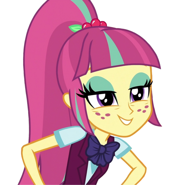 Size: 1371x1434 | Tagged: safe, derpibooru import, sour sweet, human, equestria girls, hand on hip, image, looking at someone, png, simple background, smiling, solo, transparent background