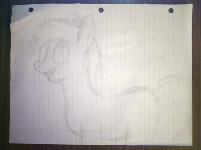 Size: 4608x3456 | Tagged: safe, artist:iamaveryrealperson, derpibooru import, photographer:iamaveryrealperson, unnamed character, unnamed pony, earth pony, pony, art dump, g4, image, jpeg, looking at someone, looking at something, looking offscreen, monochrome, no pupils, paper, pencil drawing, sketch, smiling, teeth, traditional art, unfinished art