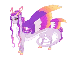 Size: 4100x3200 | Tagged: safe, artist:gigason, derpibooru import, oc, oc:anteros, draconequus, colored wings, image, magical threesome spawn, multicolored wings, parent:discord, parent:inky rose, parent:princess cadance, png, simple background, solo, transparent background, wings