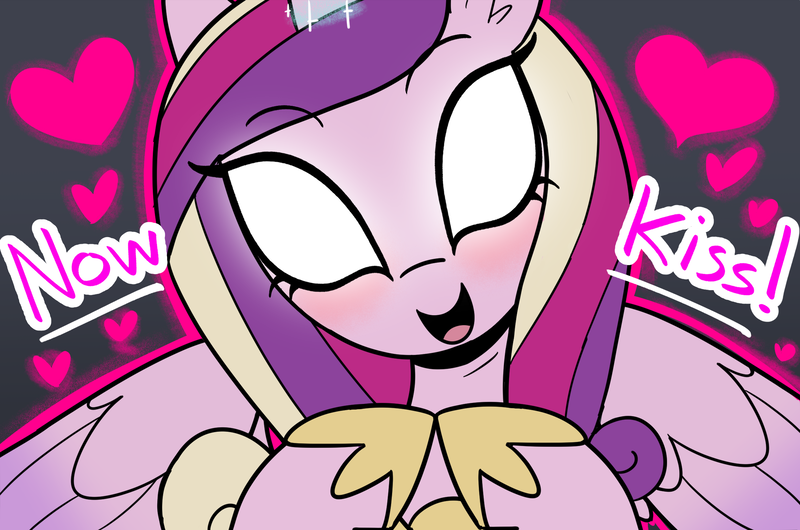 Size: 2299x1522 | Tagged: safe, artist:icey, derpibooru import, princess cadance, alicorn, pony, aura, blank eyes, bust, female, glow, glowing eyes, image, mare, now kiss, png, princess of love, shipper on deck, solo, white eyes