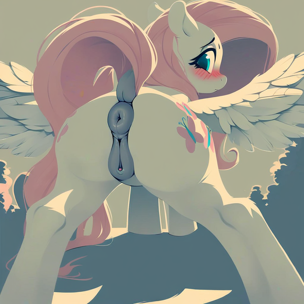 Size: 1024x1024 | Tagged: explicit, ai content, derpibooru import, machine learning generated, prompter:witecek, stable diffusion, fluttershy, pegasus, pony, anatomically correct, anus, blushing, butt, dark genitals, derpibooru exclusive, dock, female, flutterbutt, g4, generator:pony diffusion v6 xl, image, limited palette, lineless, looking at you, looking back, looking back at you, mare, nudity, plot, png, ponut, presenting, puffy anus, raised tail, rear view, shy, solo, solo female, spread legs, spread wings, spreading, tail, vulva, wings