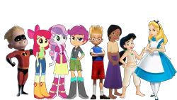 Size: 3750x2110 | Tagged: safe, artist:cutler1228, derpibooru import, edit, edited screencap, screencap, apple bloom, melody, scootaloo, sweetie belle, bee, insect, equestria girls, g1, alice, alice in wonderland, background removed, bumblebee, dash parr, female, g4, image, lewis robinson, meet the robinsons, not a vector, png, shanti, simple background, solo, the incredibles, the jungle book, the little mermaid, transparent background