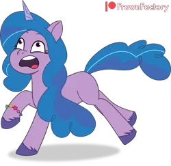 Size: 3000x2920 | Tagged: safe, artist:frownfactory, derpibooru import, izzy moonbow, pony, unicorn, g5, my little pony: tell your tale, bracelet, female, horn, image, jewelry, mare, open mouth, png, running, simple background, solo, transparent background, vector