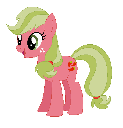 Size: 422x439 | Tagged: safe, artist:selenaede, artist:user15432, derpibooru import, pepperdance, earth pony, pony, base used, freckles, g4, generation leap, green hair, green mane, green tail, image, open mouth, open smile, png, recolor, red coat, simple background, solo, transparent background