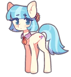 Size: 710x770 | Tagged: safe, artist:lnspira, derpibooru import, coco pommel, earth pony, pony, blushing, image, marr, png, simple background, solo, transparent background