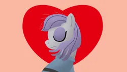 Size: 1920x1080 | Tagged: safe, artist:mightyshockwave, derpibooru import, maud pie, eyeshadow, heart, image, lineless, makeup, png, simple background, solo, wind, windswept mane