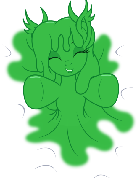 Size: 1472x1909 | Tagged: safe, artist:badumsquish, derpibooru import, oc, unofficial characters only, bat pony, goo, goo pony, monster pony, original species, pony, succublob, succubus, derpibooru exclusive, eyes closed, fangs, female, flirting, g4, heart, holiday, horns, hugs needed, image, mare, open mouth, open smile, outstretched arms, png, pun, shapeshifting, simple background, smiling, solo, transformation, transparent background