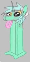 Size: 284x584 | Tagged: safe, derpibooru import, lyra heartstrings, pony, unicorn, female, gray background, image, mare, mouth hold, numget, pez, pez dispenser, pez pony, png, simple background, solo