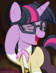 Size: 718x942 | Tagged: safe, artist:realdash, derpibooru import, twilight sparkle, pony, unicorn, alternate hairstyle, alternate timeline, alternate universe, bow, clothes, cute, eyes closed, female, glasses, golden oaks library, hoof on face, image, librarian, library, mare, milf, older, older twilight, open mouth, pantyhose, pixel art, png, show accurate, smiling, solo, twiabetes, unicorn twilight