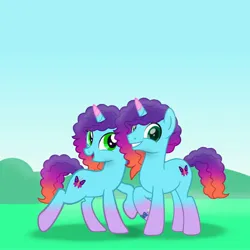 Size: 4000x4000 | Tagged: safe, artist:ramixe dash, derpibooru import, pony, unicorn, series:make your tale, series:make your tale season 2, g5, clear the skies, female, g4, g5 to g4, generation leap, image, jpeg, male, mare, misty brightdawn, rebirth misty, rule 63, stallion