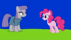 Size: 1078x607 | Tagged: safe, screencap, maud pie, pinkie pie, earth pony, pony, series:maud knows best, series:mlp animation's short films, duo, duo female, female, image, jpeg