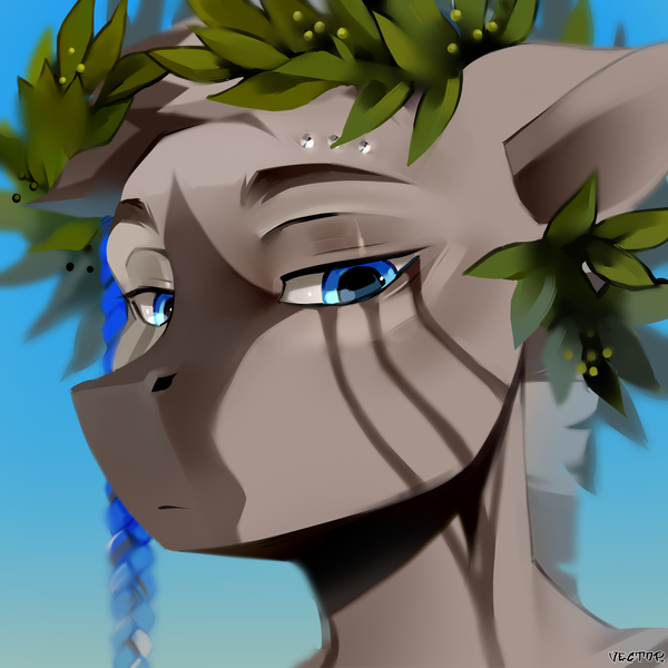 Size: 2500x2500 | Tagged: safe, alternate version, artist:zlatavector, derpibooru import, oc, oc:abel scipione, unofficial characters only, anthro, pony, zebra, bust, commission, eyebrow piercing, gift art, image, looking at you, male, piercing, pigtails, png, solo, stallion, zebra oc
