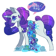 Size: 851x851 | Tagged: grotesque, semi-grimdark, artist:cutesykill, derpibooru import, rarity, bear, dog, pony, rabbit, unicorn, animal, blood, blue blood, candy, candy gore, cyan blood, dialogue, donut, female, food, frown, g4, gore, image, mare, pastries, plushie, png, solo, sparkles, speech bubble, spine, standing, text