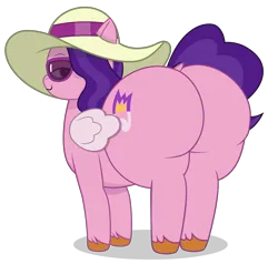 Size: 6500x6198 | Tagged: suggestive, artist:duskyzombie, derpibooru import, pipp petals, pegasus, pony, g5, butt, dock, female, hat, image, mare, pipp butt, png, simple background, solo, sun hat, sunglasses, tail, the ass was fat, transparent background, vector
