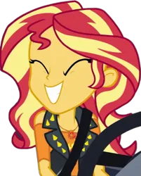 Size: 517x642 | Tagged: safe, artist:cutler1228, derpibooru import, edit, edited screencap, screencap, sunset shimmer, equestria girls, background removed, eyes closed, female, g4, image, not a vector, png, simple background, smiling, solo, transparent background