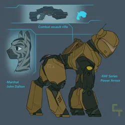 Size: 2000x2000 | Tagged: safe, derpibooru import, ponified, pony, zebra, armor, female, game, image, male, mare, png, power armor, weapon