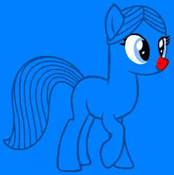 Size: 545x549 | Tagged: safe, artist:durpy, artist:spitfirethepegasusfan39, ponerpics import, ponified, earth pony, pony, adult blank flank, base used, blank flank, blue background, g4, image, male, mr. men, mr. men little miss, mr. perfect, perfect, png, raised hoof, raised leg, red nose, simple background, solo, stallion