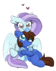 Size: 1376x1732 | Tagged: safe, artist:littleblackraencloud, derpibooru import, oc, oc:ocean breeze (savygriffs), oc:red card, classical hippogriff, hippogriff, pegasus, blushing, cuddling, duo, duo male and female, female, friendshipping, heart, hippogriff oc, hug, hug from behind, image, male, png, shipping, sketch