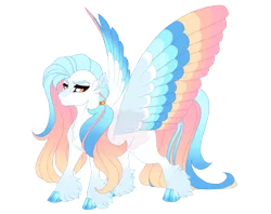 Size: 4800x3800 | Tagged: safe, artist:gigason, derpibooru import, oc, oc:sky trim, pony, colored wings, female, image, magical lesbian spawn, mare, multicolored wings, offspring, parent:princess celestia, parent:sassy saddles, png, simple background, solo, transparent background, wings